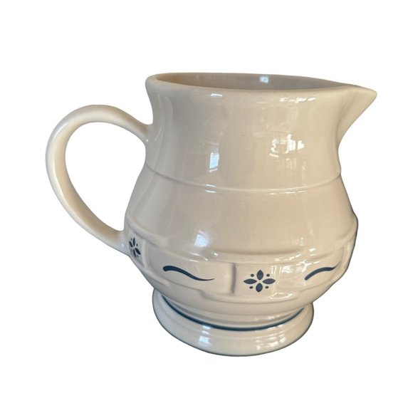 Longaberger Classic Woven Traditions Blue 32 oz. Small Pitcher Pottery - Picture 11 of 12